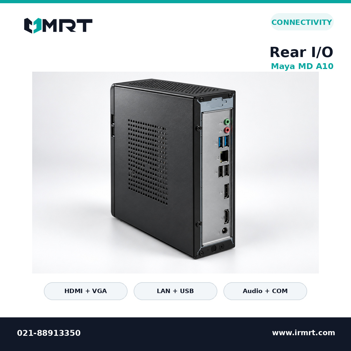 مینی پیسی Maya MD A10؛ نمای پشت و درگاهها